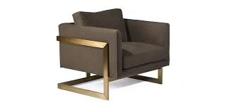 This lounge chair by Milo Baughman featured flat chromed metal arms and an elevated upholstered seat with squared features.