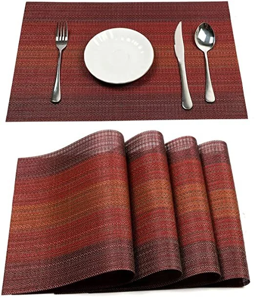 Red ombre vinyl placemats.